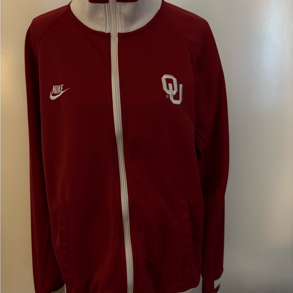 Nike Red Zip-Up Sooners Jacket
